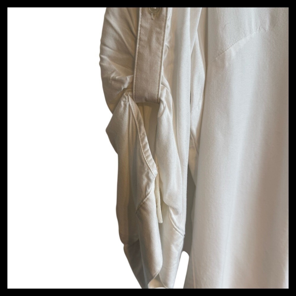 NWT NY Collection Womens White 3/4 Sleeve Pintuck Button-Up Blouse Top - Picture 3 of 4